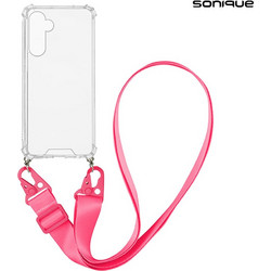 Sonique Armor Clear Θήκη Σιλικόνης με Strap Samsung Galaxy M55 5G Fuchsia