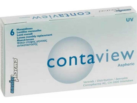 ContoPharma Contaview Aberration Control UV Μηνιαίοι Φακοί Επαφής Υδρογέλης με Φίλτρο UV 6τμχ