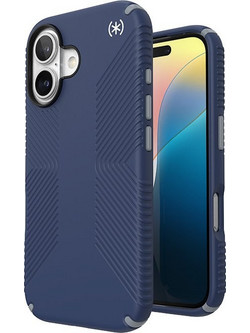 Speck Presidio2 Grip - Case for iPhone 16 (Coastal Blue / Dust Grey / White) - (150779-3206)