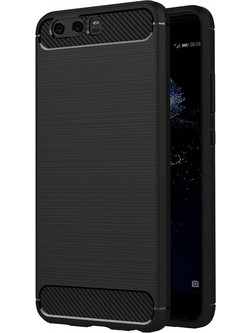 Techsuit Carbon Silicone Back Cover Black (Huawei P10 Plus)