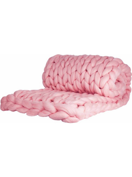 Adorist Κουβέρτα Μάλλινη Merino Χοντρής Πλέξης Cosima Ροζ Small 80x130cm (ADO_0041)
