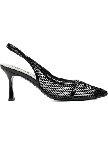 Karl Lagerfeld Γόβες Slingback Δερμάτινες με Λεπτό Ψηλό Τακούνι Μαύρες KL32704A-N0X