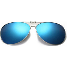 Πρόσθετο Γυαλιών Ηλίου Pilot Aviator (Clip-On) με Μπλε καθρέφτη (Με Θήκη)