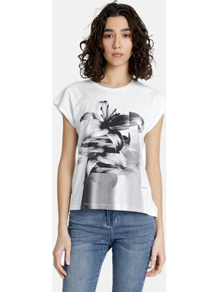 PACO&CO Γυνακειο t shirt floral σχεδιο χρωμα λευκο