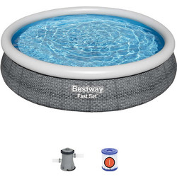 Bestway Fast Set UNI-15747 Φουσκωτή Πισίνα Πλαστική με Αντλία Φίλτρου Φ366x76cm