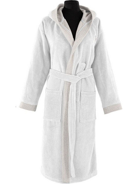 Μπουρνούζι Μακρύ Με Κουκούλα Guy Laroche Monogram White