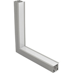 GLOBOSTAR(R) ALP-CORNER-IN90 RECESSA 61793 Χωνευτό Προφίλ Αλουμινίου Γωνία με Λευκό Γαλακτερό Πατητό Κάλυμμα για Ταινίες LED IP20 - Γκρι Ανθρακί Ματ - Μ30 x Π3.5 x Υ4cm 61793
