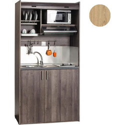 Πολυκουζίνα mini kitchen 105cm απόχρωση δρυς ρόζοι για ξενώνες, γραφεία & φοιτητικά studio - ΚΣ105-ΔΡΥΣ- ΡΟΖΟΙ