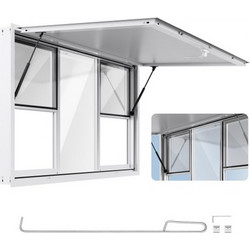 VEVOR Παράθυρο Σερβιρίσματος 152x92 cm, Αλουμινένιο Παράθυρο Υπηρεσίας για Φαγητό Τροχόσπιτο, Στάθμη Σερβιρίσματος έως 85 Μοίρες με 6 Συρόμενα Παράθυρα, Σκηνή και Άγκιστρο, για Τροχόσπιτα Σερβιρίσματο