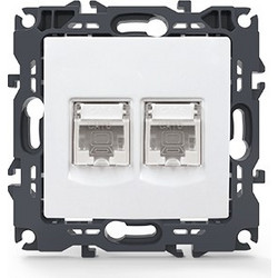 PRIME ΠΡΙΖΑ ΔΙΚΤΥΟΥ 2xRJ45 CAT6 UTP IP20 ΛΕΥΚΗ ACA - 1000113301