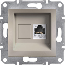 Schneider Asfora πρίζα πληροφορικής RJ45 cat5e U/UTP μονή Bronze - EPH4300169