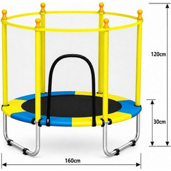 Τραμπολίνο Balance με δίχτυ προστασίας Διάμετρο 160cm και ύψος 120cm για μέγιστο βάρος έως 80 κιλά