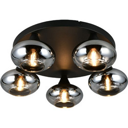 Φωτιστικό Οροφής - Πλαφονιέρα Divina R66645054 5xE14 10W 49x15cm Smoke RL Lighting