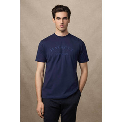 Hackett ανδρικό T-shirt με logo print Classic Fit - HM5000019 Μπλε Σκούρο