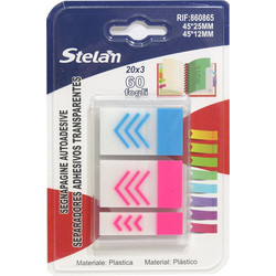 Stelan Διαφανή Αυτοκόλλητα σελιδοδείκτες 45x12mm - 45x25mm