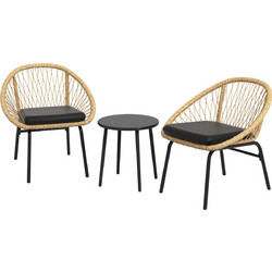 Outsunny Σετ Έπιπλα Κήπου Rattan Κίτρινο