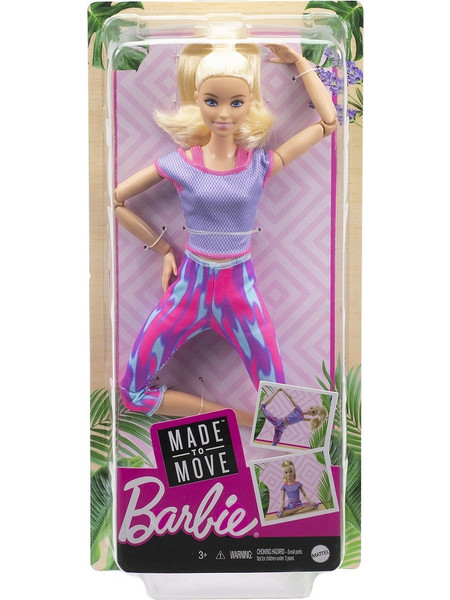 Mattel Barbie Made to Move Ξανθιά με Μωβ Ρούχα