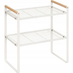 5FIVE Simply smart Μεταλλική Ραφιέρα με Ξύλινες Λαβές Balm 33X21X37,5 cm ,Λευκή 190172