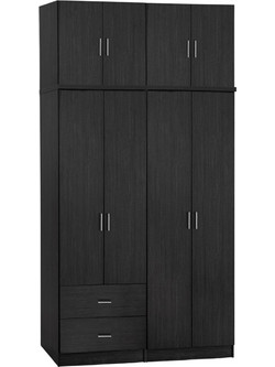 HomeMarkt Τετράφυλλη Ντουλάπα Ρούχων με Πατάρι Zebrano 160x42x241cm HM11355.01