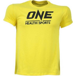 T-SHIRT ONE Κίτρινο Με Μαύρο Logo 21129 (H&S)