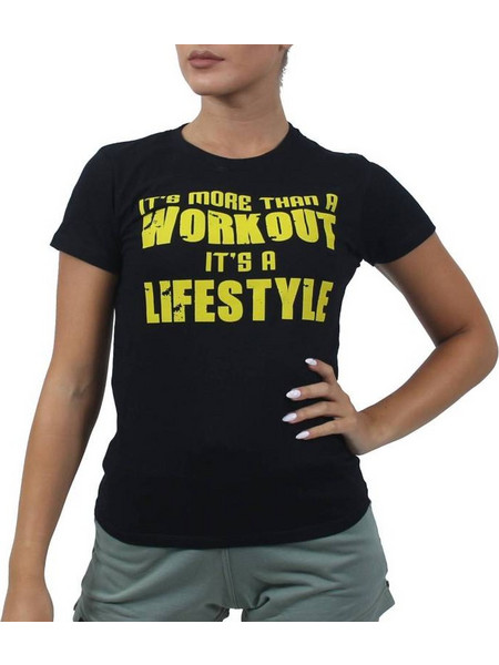 T-SHIRT LIFESTYLE Μαύρο Με Κίτρινο 23045 (H&S)