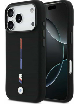 Bmw M Silicon Tricolor Line Magsafe Case For iPhone 17 Pro Black