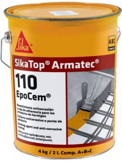 SikaTop Armatec-110 EpoCem - Αντιδιαβρωτική Προστασία & Γέφυρα Πρόσφυσης Σετ 4 kg (A+B+C)