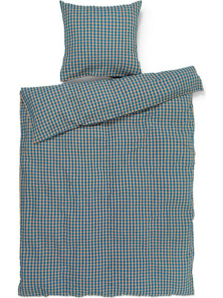 Juna - Baek&Bolge Bed Linen 140x200 cm - Blue & Okker