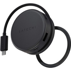 Satechi OntheGo 7-σε-1 Portable Μαγνητικό 100W PD multiport Adapter, με USB-A, USB-C PD, 4K HDMI, SD/microSD, Gigabit Ethernet - ΜΑΥΡΟ - SA-ST-POTG7C