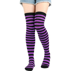 Stocking Over The Knee Socks Fuchsia Black