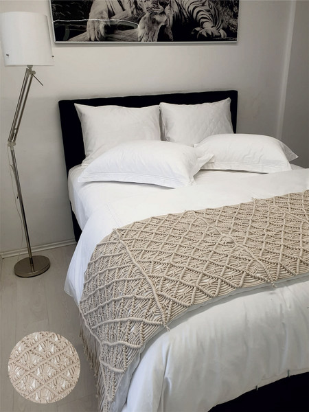 KOMVOS HOME Runner Macrame 100% Βαμβάκι Natural - Υπέρδιπλο 60x230 5201847012330-1
