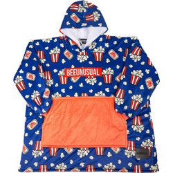 BEE UNUSUAL CHILL BITCH HOODED PONCHO BLANKET HH-257424-BLUE Μπλε