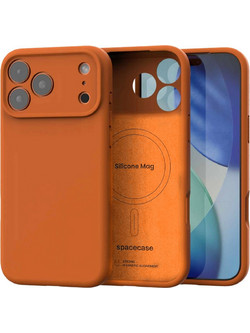 Θήκη iPhone 18 Pro / 17 Pro Spacecase Silicone Mag Case Σιλικόνης με MagSafe - Orange (5905719138257)