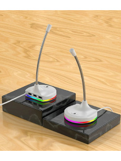Microphone with 3 USB2.0 port + RGB (White)