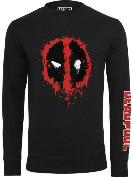 MERCHCODE Men Deadpool Splatter Crewneck - BLACK - MC310