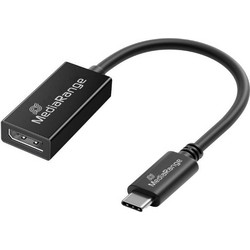 MediaRange USB Type-C(R) to DisplayPort Audio and Video Converter, 20cm, Black (MRCS235)