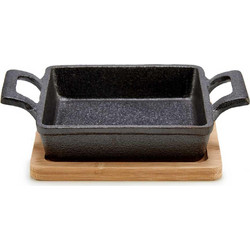 Σαγανάκι σερβ.μαντέμι/bamboo βάση 14 x 19 x 5 cm. - Plastona