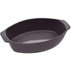 Plastona Πυρίμαχο Κεραμικό Σκεύος Οβάλ Γκρι 39x24cm