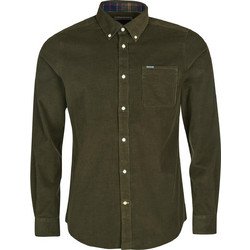 Barbour Ανδρικό Πουκάμισο Κοτλέ Μακρυμάνικο Slim Fit Χακί MSH5001-GN91