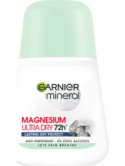 Garnier Mineral Magnesium Ultra Dry 0% Alcohol 72h Roll-On 50ml