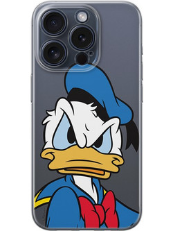 Disney Case Apple iPhone 15 Pro Donald Partial Print Angry Transparent