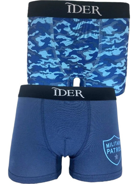 Παιδικό βαμβακερό εσώρουχο μποξεράκι 2Pack IDER 3100-2P2401 DENIM-ΜΙΛΙΤΕΡ-ΜΠΛΕ