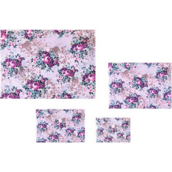 Σετ Φάκελοι με Κουμπί Λιλά Floral Α4-Α5-Α6-Α7 - 4 τμχ