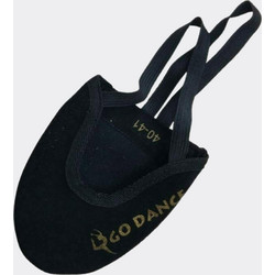 GO DANCE Black Microfibre Rhythmic Half Shoe Παπουτσάκια Ρυθμικής σε Μαύρο Χρώμα