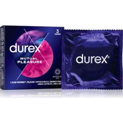 Durex Mutual Pleasure Προφυλακτικά με Ραβδώσεις & Λιπαντικό 3τμχ