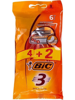 BIC Sensitive 3 Ξυραφάκι μιας Χρήσης με 3 Λεπίδες 6τμχ