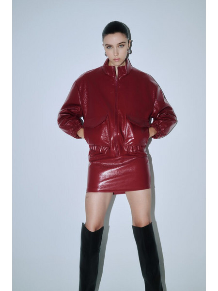 VINYL SKIRT - RED