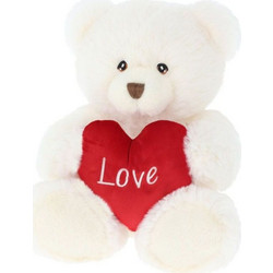 Keel Eco Λούτρινο Αρκούδα Harry With Heart Cream 30cm (SV3479)