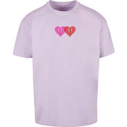 Hugs & Love - Two Hearts Heavy Oversize Tee lilac