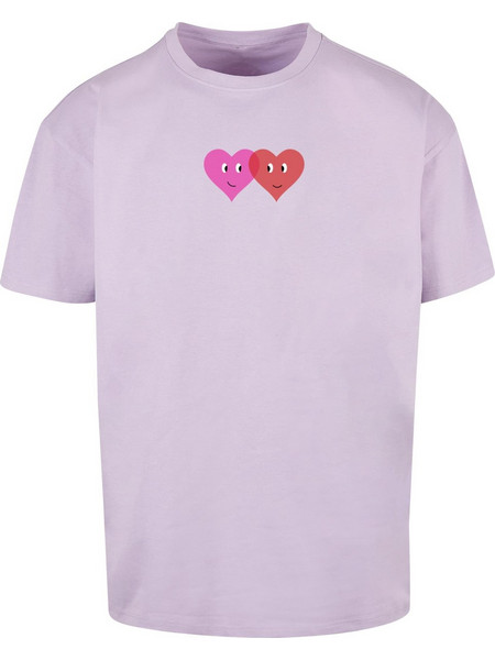 Hugs & Love - Two Hearts Heavy Oversize Tee lilac